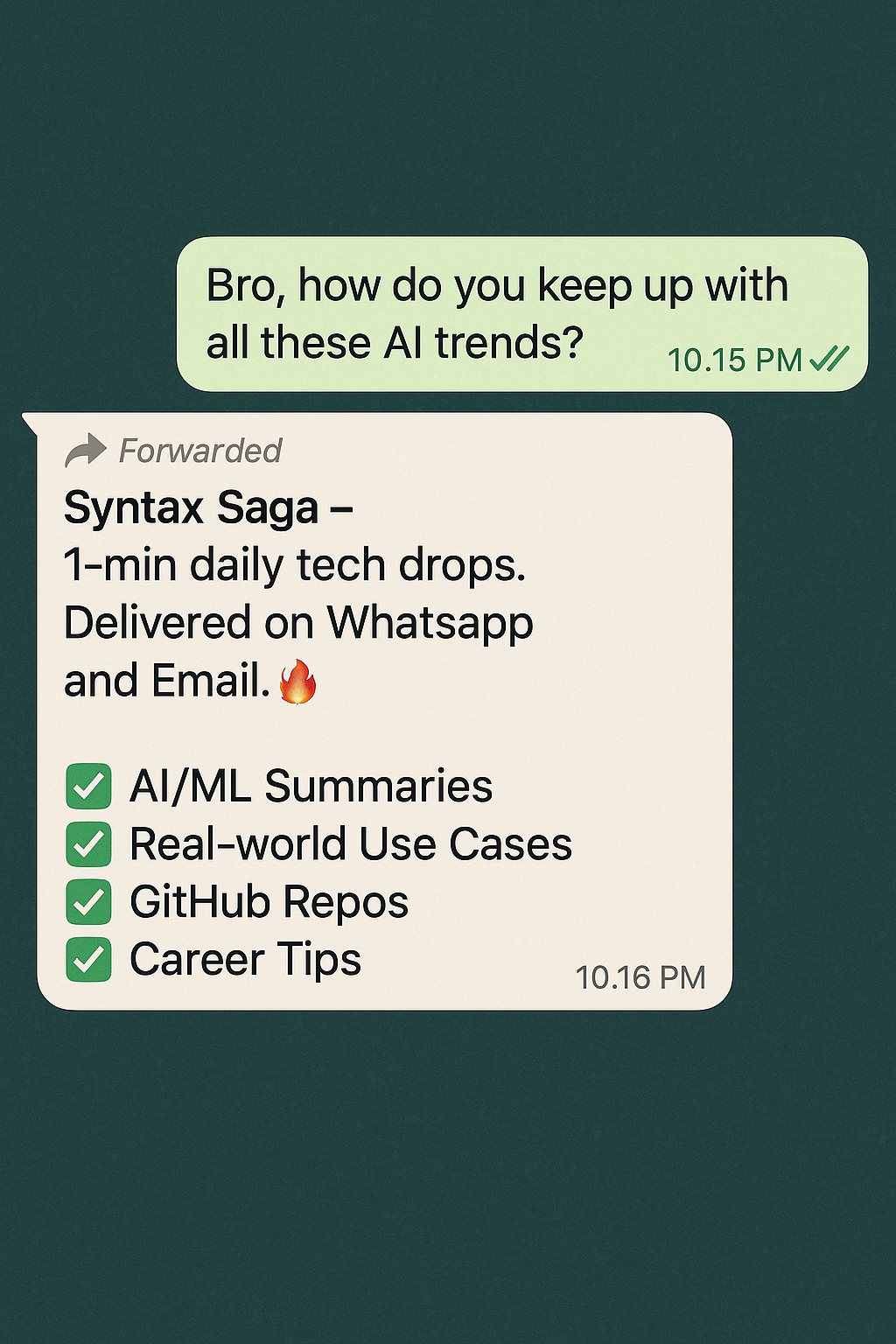 WhatsApp preview of Syntax Saga